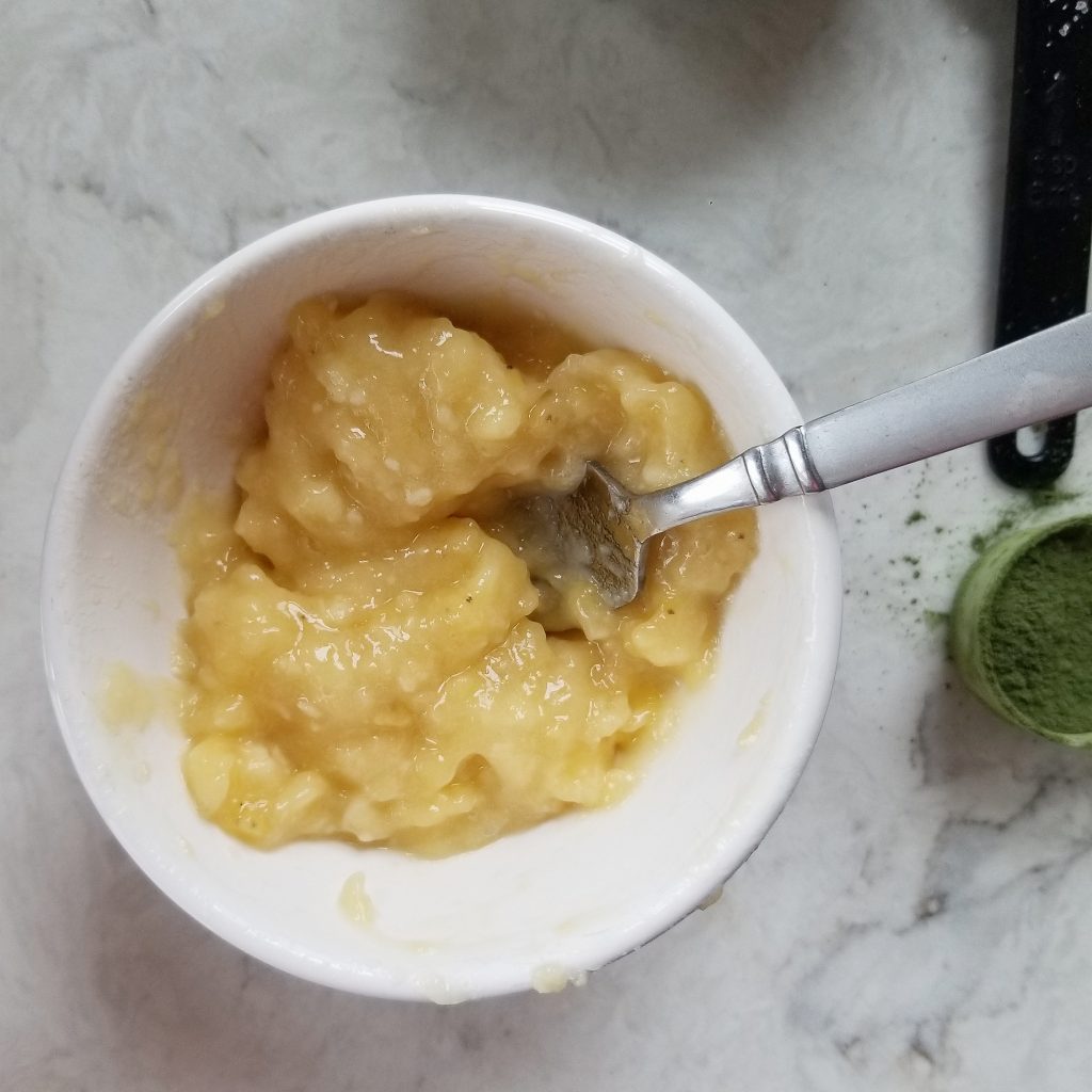 mashed banana in a bowl