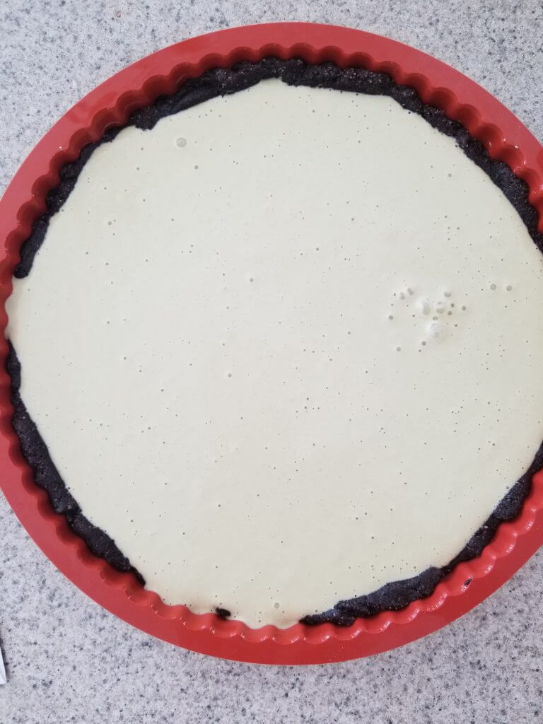 key lime pie tart before freezing it 