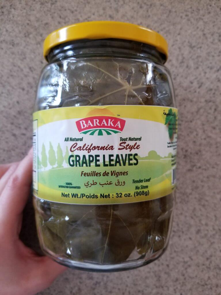jar of the grape leaves that I used 