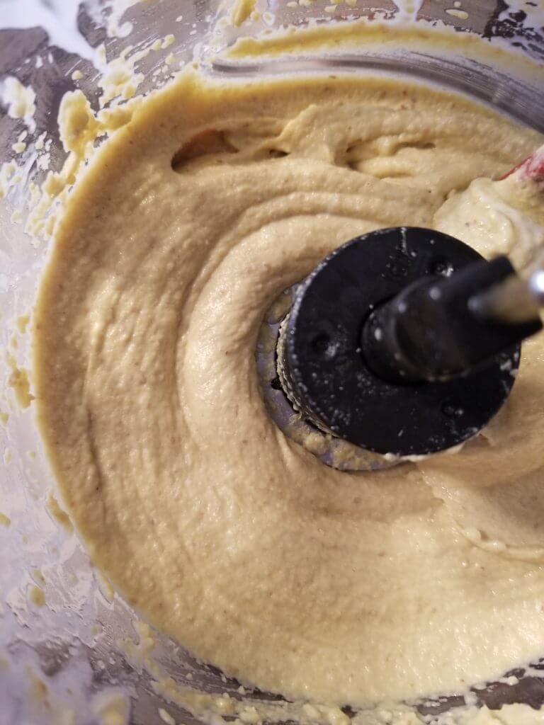 what the mango cheesecake filling looked like in the food processor 