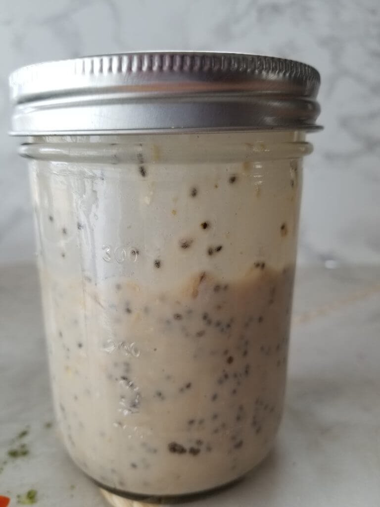 cold brew overnight oats before refrigerating overnight