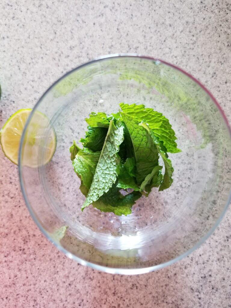 mint leaves in a glass